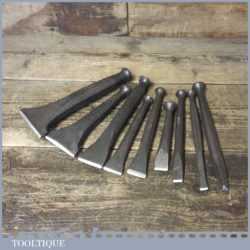 Selection 9 No: Vintage Stonemason’s Carving Chisels - Good Condition