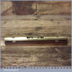 Vintage Engineer’s Brass Spirit Level On 10” Mahogany Base