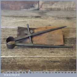 Vintage Cast Steel 6” Square Leg Steel Spring Dividers - Good Condition