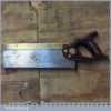Vintage Slack Sellars 12” Brass Back Tenon Saw 14 TPI - Sharpened Refurbished
