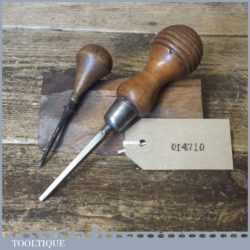 Vintage Pair Beechwood Handled Rimers Reamers - Good Condition