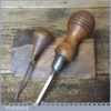 Vintage Pair Beechwood Handled Rimers Reamers - Good Condition