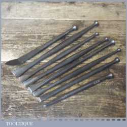 Vintage Set 8 No: Stone Mason’s Sculpture’s Chisels - Good Condition