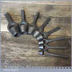 Vintage Set 8 No: Assorted Leatherworking Hole Punches - Good Condition