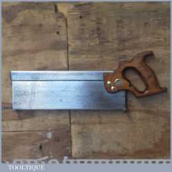 Vintage Warranted Superior 12” Steel Back Tenon Saw - Sharpened Refurbished