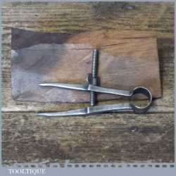 Vintage Stubs 3 ½” Steel Spring Square Leg Dividers - Good Condition