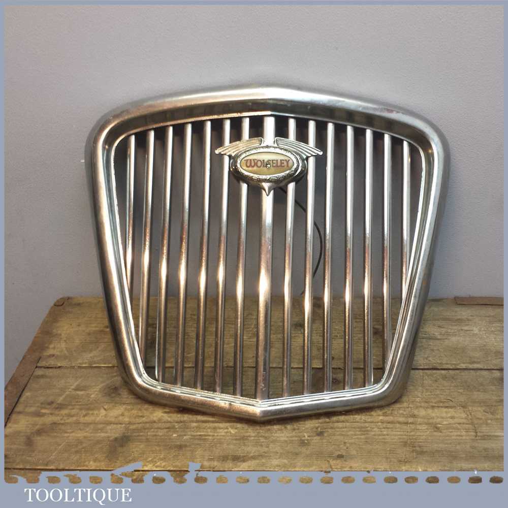 Vintage Wolseley 15” High Car Grill And Wolseley Badge - Collectors Item