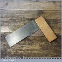 Vintage Carpenters Beechwood Brass 6” Try Square - Good Condition