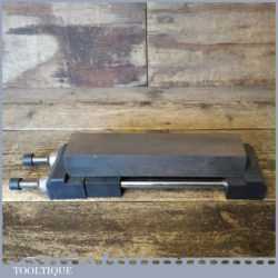 Vintage 8” x 1 ¾” Medium Grit Oil Stone Locking Base - Ready To Use