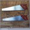 Vintage Pair Sandvik 23” Cross Cut And Rip Handsaws - Sharpened Refurbished