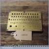 Vintage Brass Faced Numbered Drill Gauge Wooden Base