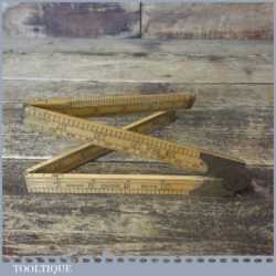 Crisp Vintage John Rabone No: 1179 Boxwood Brass 2ft Folding Ruler