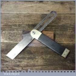 Vintage Carpenters 9" Ebony And Brass Sliding Bevel - Good Condition