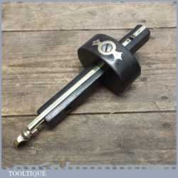 Vintage Ebony and inlaid Brass Mortice Gauge