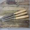 Vintage Set 3 No: Sheffield Ashley Isles Firmer Chisels 1/4” 1/ 2” & 1”