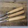 Vintage Set 3 No: Sheffield Ashley Isles Firmer Chisels 1/4” 1/ 2” & 1”