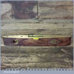 Vintage J Rabone & Sons Mahogany Brass 9” Boat Level - Good Condition