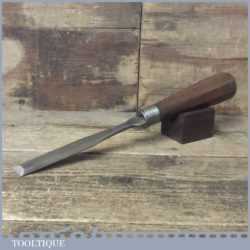 Antique Carpenter’s 1” Bevel Edge Chisel Beechwood Handle - Sharpened Honed