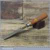 Vintage Robert Sorby carpenter’s 11/16” gouge chisel with beechwood handle in good used condition, fully refurbished sharpened and honed ready for use.