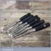 6 Vintage Stanley No: 5001 Bevel Edge Chisels - Sharpened Honed