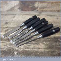 6 Vintage Stanley No: 5001 Bevel Edge Chisels - Sharpened Honed