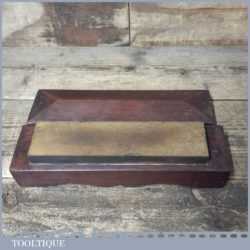 Vintage 9” x 2” Natural Washita Oil Stone Mahogany Box - Ready To Use