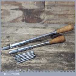 2 Vintage Stanley Yankee No: 130A And 131A Pump Action Screwdrivers