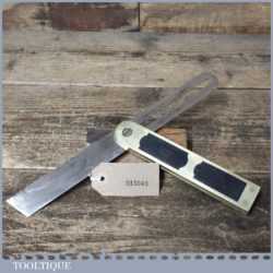 Rare Vintage W Marples Brass Framed Sliding Bevel With Ebony Infill