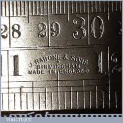Vintage 24” J. Rabone & Sons No: 32 imperial and metric steel ruler