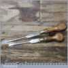 2 No: Vintage Cabinet Makers Beechwood Handled Turnscrew Screwdrivers