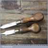 2 No: Vintage Cabinet Makers Beechwood Handled Turnscrew Screwdrivers