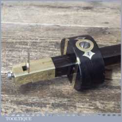 Scarce Antique 19th Century Ebony Brass Cutting Gauge - Good Condition