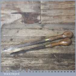 2 Large Vintage Cabinet Makers Beechwood Handled Turnscrew Screwdrivers