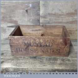 Scarce Vintage Farrier’s Wooden Nail Box By Mustad - Good Condition