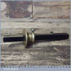 Rare Antique William Marples Brass Bodied Mortise Gauge - Calibrated Stem