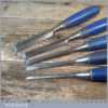 5 No: Marples Blue Chip Carpenter’s Bevel Edge Chisels - Sharpened Honed