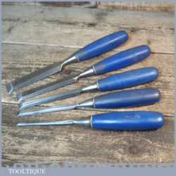 5 No: Marples Blue Chip Carpenter’s Bevel Edge Chisels - Sharpened Honed