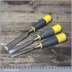3 No: Modern Carpenter’s Bevel Edge Chisels - Sharpened Honed