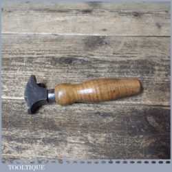 Vintage Shoemaker’s Leatherworking Long Beak Glazing Iron - Beechwood Handle