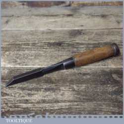 Vintage Old 3/8” Signed Japanese Laminated Forge Steel Mortice Chisel