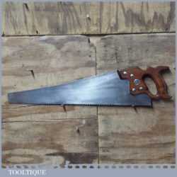 Vintage 24” Henry Disston Philadelphia USA D8 Cross Cut Panel Saw 6 TPI