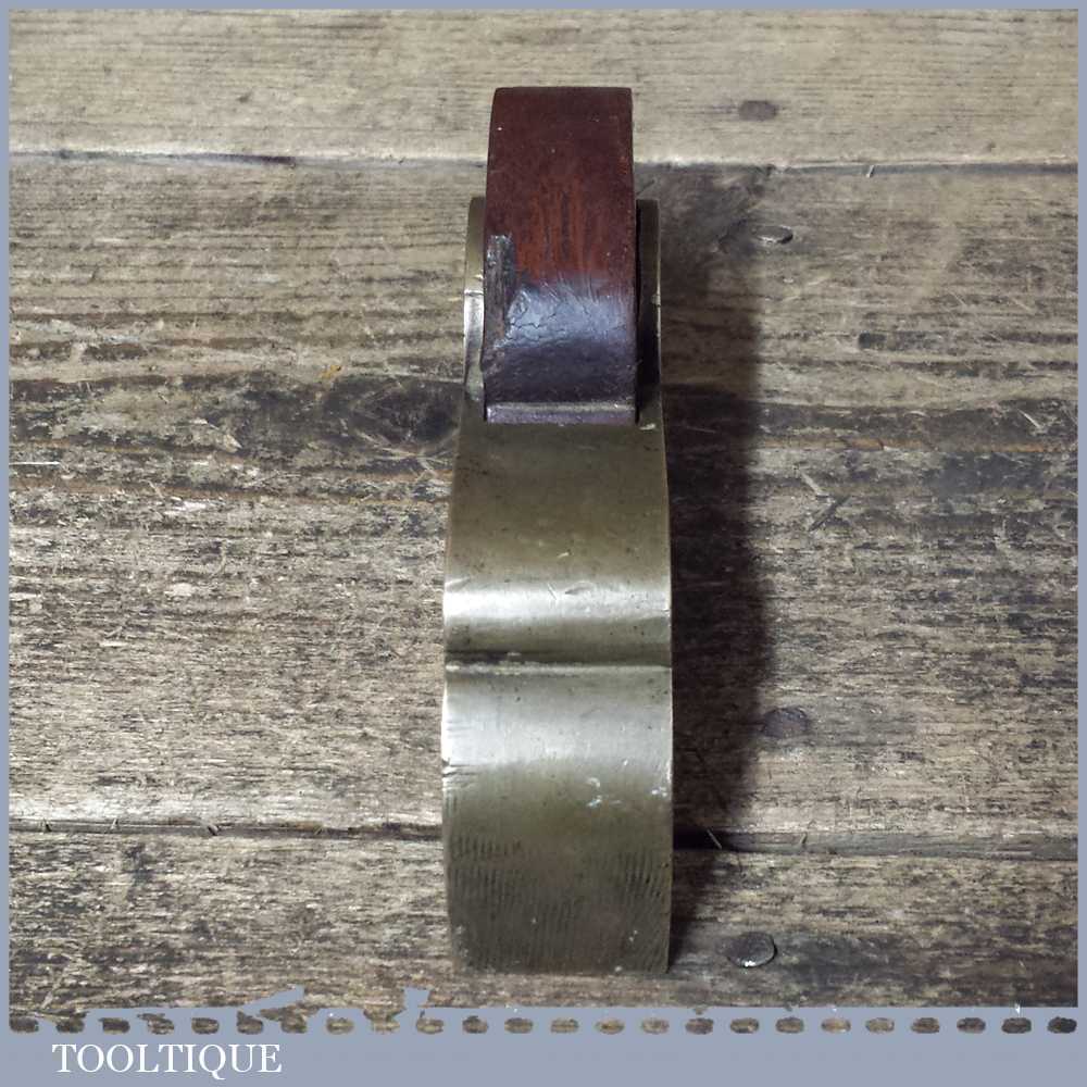 Antique Brass Bullnose Rabbet Plane Rosewood Wedge Refurbished For