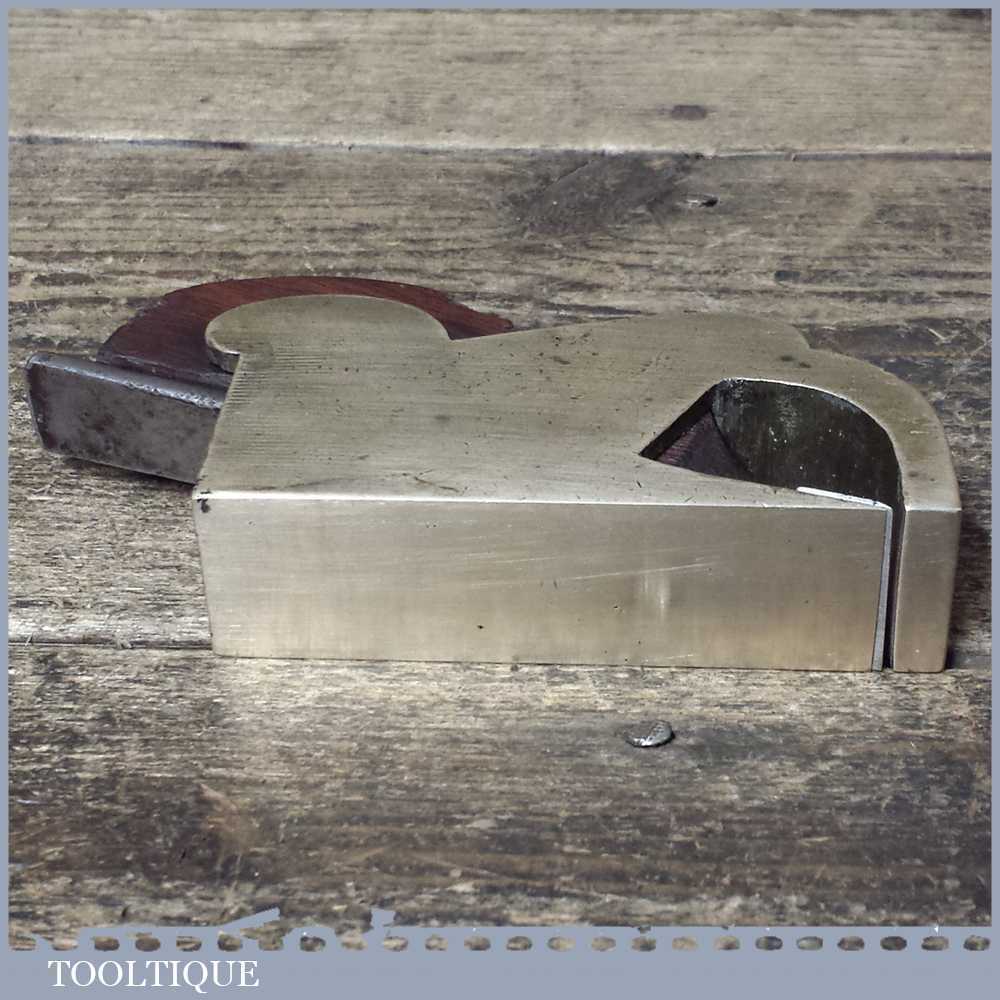 Antique Brass Bullnose Rabbet Plane Rosewood Wedge Refurbished For