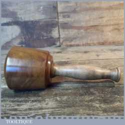 Handmade Wood Turned Old Lignum Mallet London Plane Handle Ebony Wedge