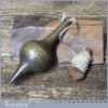 Antique 4” Steel Tipped Solid Brass Plumb Bob Unusual Shape - Good Condition