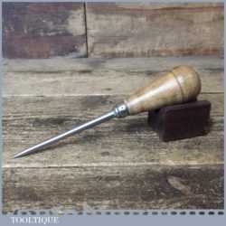 Vintage Leatherworking Beechwood Handled Awl - Good Condition