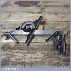 Vintage L.S.S. Co Starrett USA Steel Combination Square Protractor Centre Finder