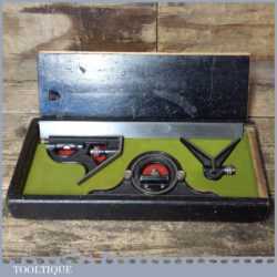 Vintage Boxed L.S.S. Starrett USA Steel Combination Square Protractor Centre Finder