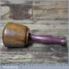 Handmade Wood Turned Old Lignum Mallet Purple Heart Handle Ebony Wedge