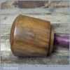 Handmade Wood Turned Old Lignum Mallet Purple Heart Handle Ebony Wedge